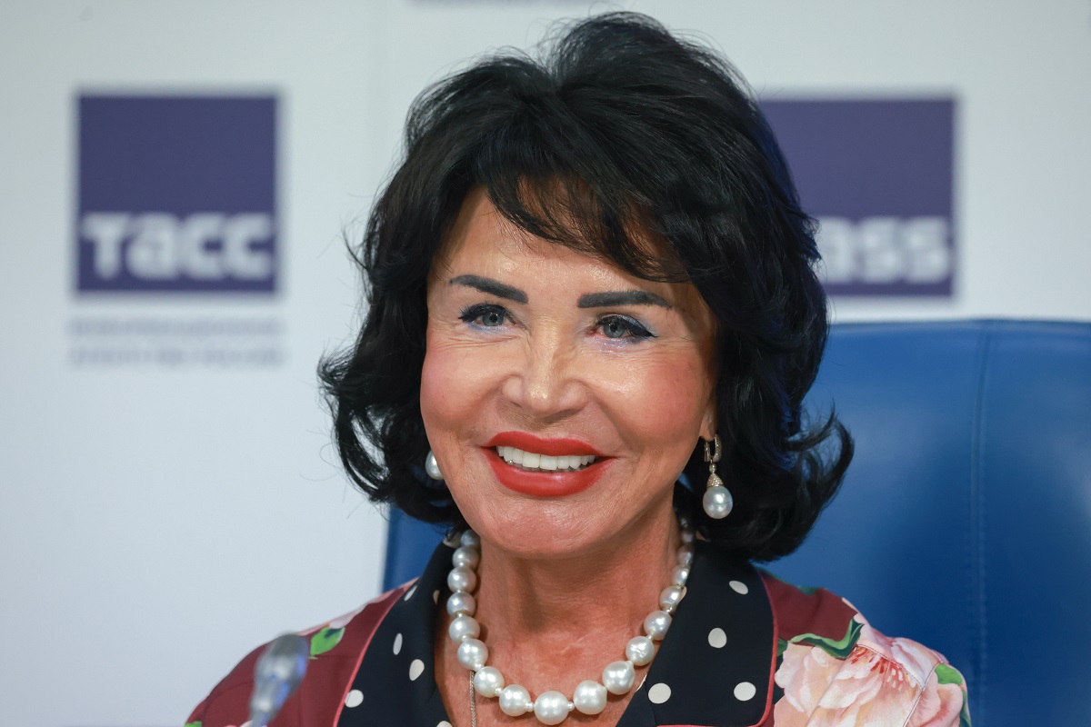 RUSSIA, MOSCOW - AUGUST 8, 2023: The forum's ambassador, singer Nadezhda Babkina attends a news conference on the upcoming 2nd International Children's Cultural Forum scheduled for August 10-12. Vladimir Gerdo/TASS Ðîññèÿ. Ìîñêâà. Íàðîäíàÿ àðòèñòêà ÐÔ, ïîñîë ôîðóìà Íàäåæäà Áàáêèíà âî âðåìÿ ïðåññ-êîíôåðåíöèè, ïîñâÿùåííîé ïðîâåäåíèþ â Ìîñêâå II Ìåæäóíàðîäíîãî äåòñêîãî êóëüòóðíîãî ôîðóìà ñ 10 ïî 12 àâãóñòà. Âëàäèìèð Ãåðäî/ÒÀÑÑ